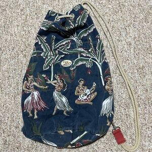 Hawaiian Print Drawstring Bag